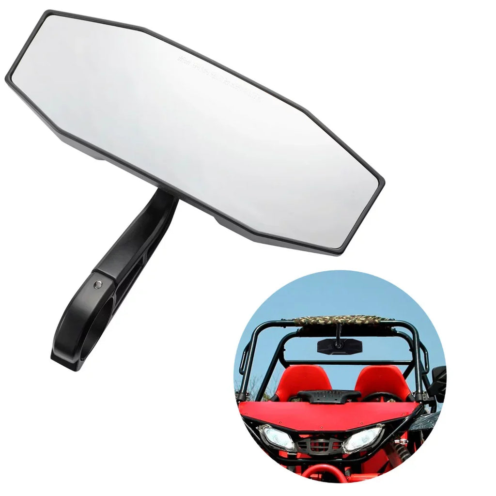 Rear View Center Mirror, 10" Ultra Clear   Rear View Mirror, Adjustable Panoramic  Rear-view Mirror Fit for 1.75" Roll Bar