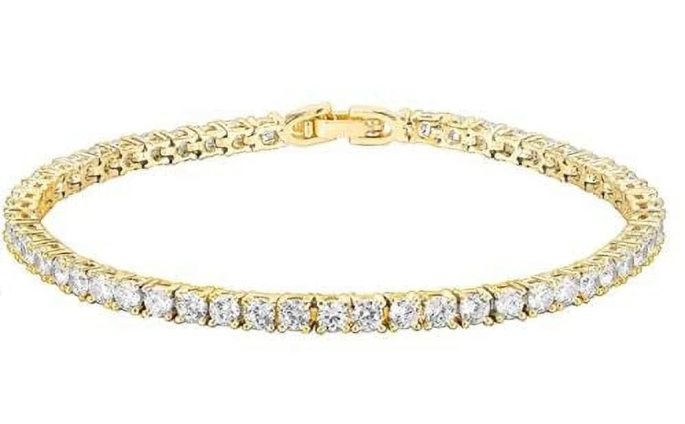 Women's Big Rocks Bezel Colored Dial with Roman Numerals Fully Iced Out Watch w/Matching Bling'ed Out Tennis Bracelet -  ( Gold - Blush)