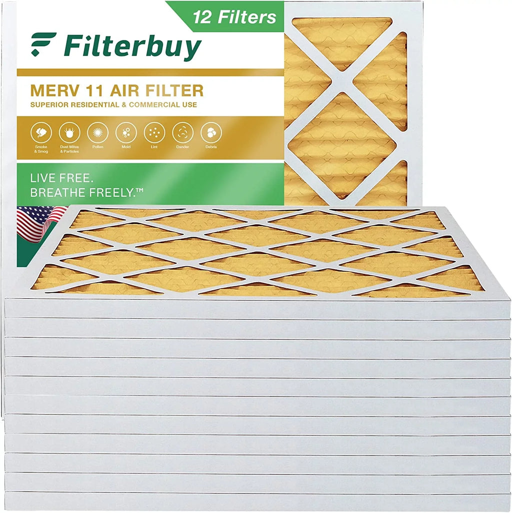 Filterbuy 20x20x1  11 Pleated   Furnace Air Filters (12-Pack)