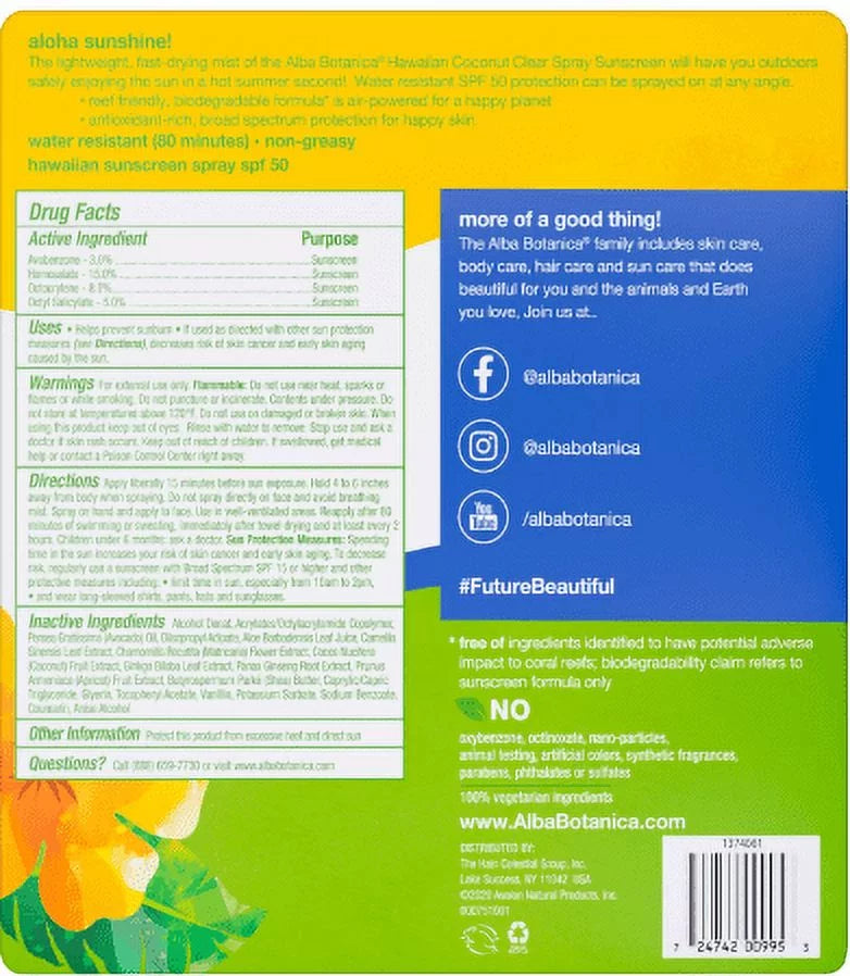 Alba Botanica Hawaiian Sunscreen  50  50