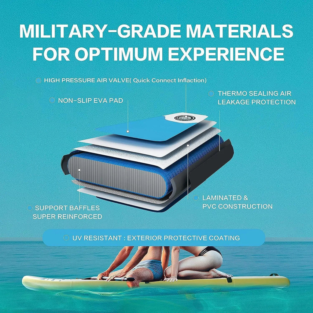 Deluxe Pink Inflatable Stand Up Paddle Board - 1 paddle board kit - 27.55 - Disprotective ultimate balance and stability on the water!