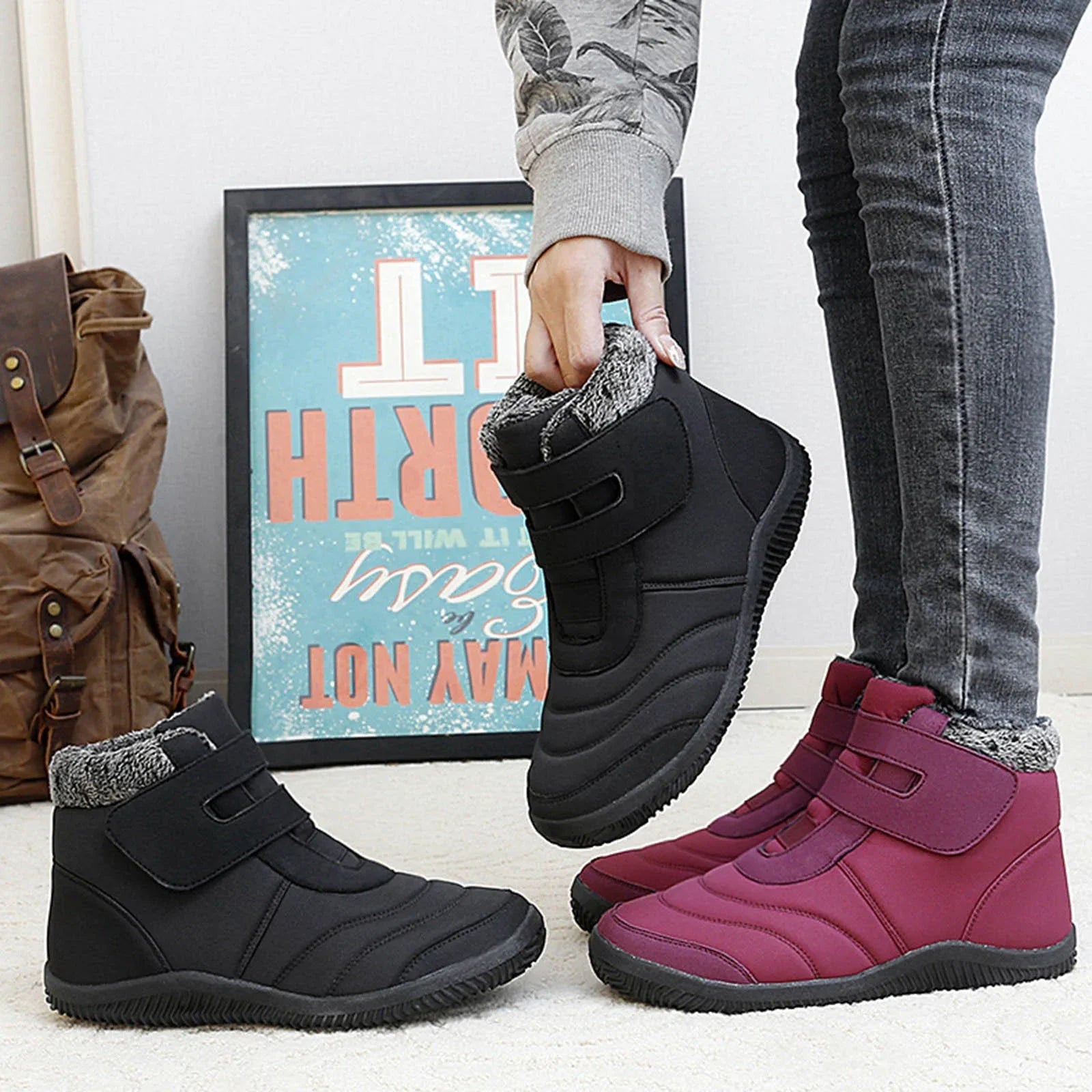 Women's Winter Plus Cotton Thickened High Top Casual Cotton Boots Outdoor Fashion Warm Snow Boots Winter Snow Boots Women Water Proof Snow Boots for Women Size 12 Wide Width Women's Snow Boots Size 12