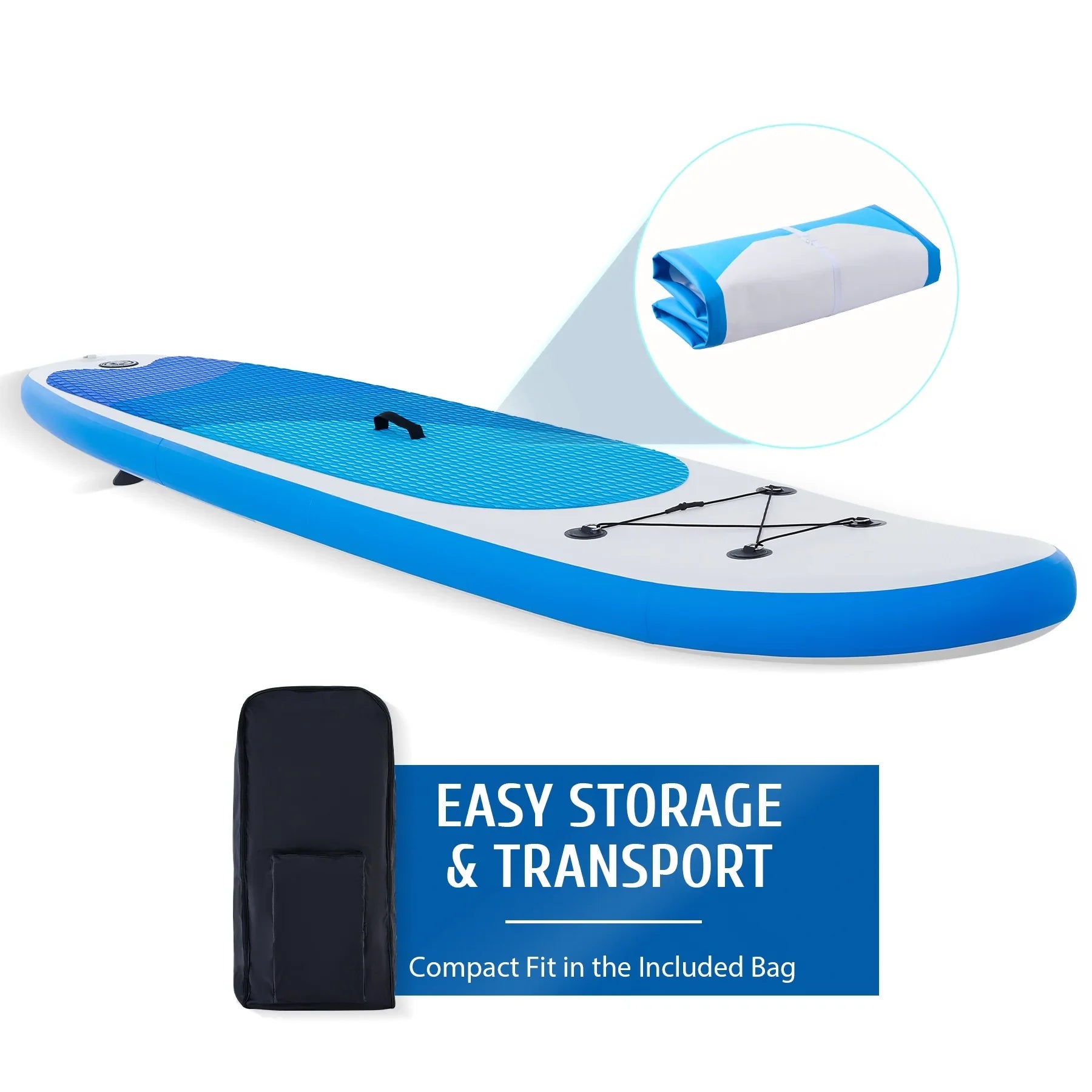 Preenex 10'6" Hybrid Paddle Board for Adults Inflatable  Board w Accessory Set, Blue