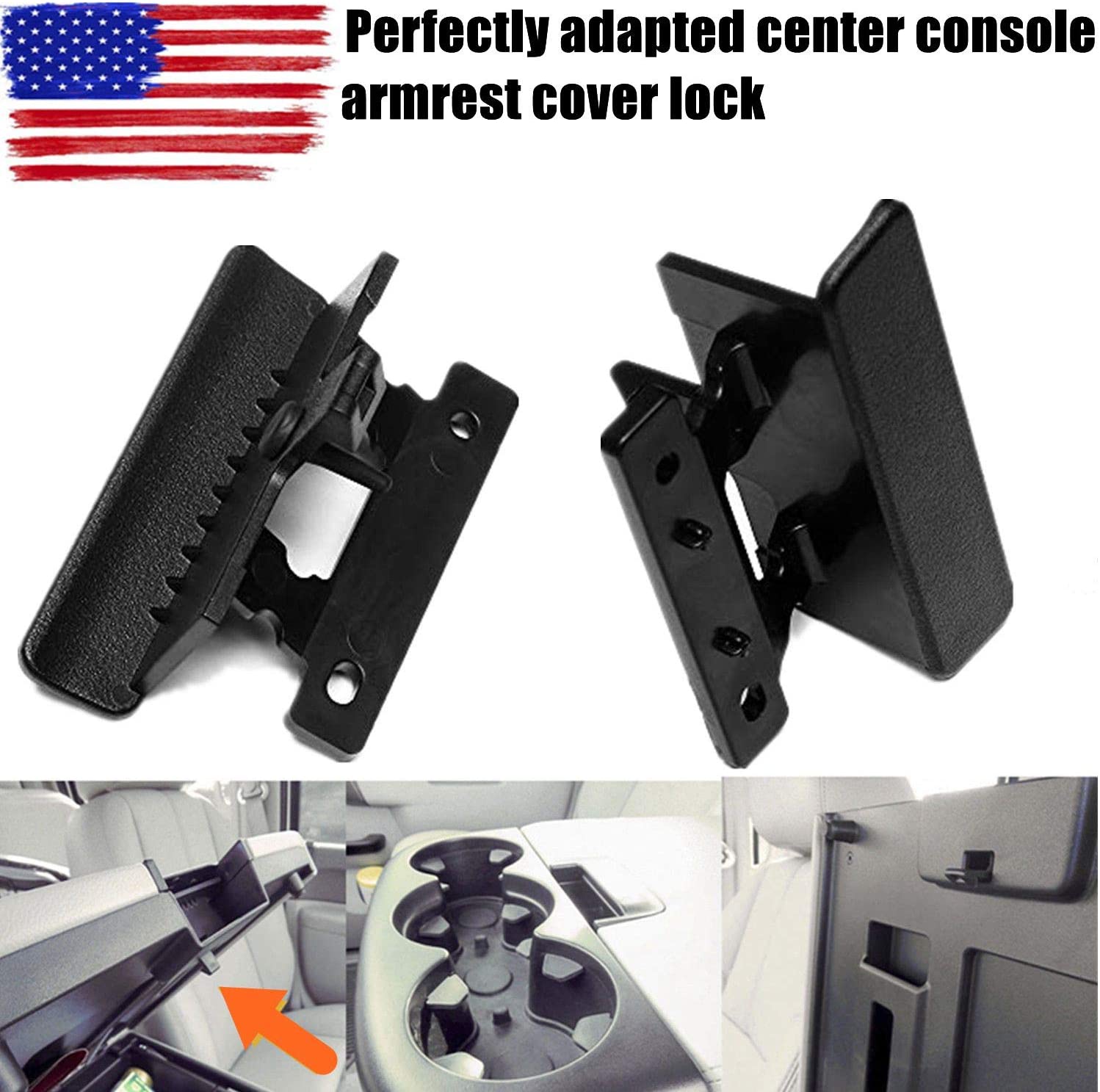 Center Console Armrest Cover Latch, Suitable for 07-14 Silverado, Avalanche, Suburban, Sierra, Yukon, Escalade-Perfect Replacement for  Part 20864151, 20864153, 20864154
