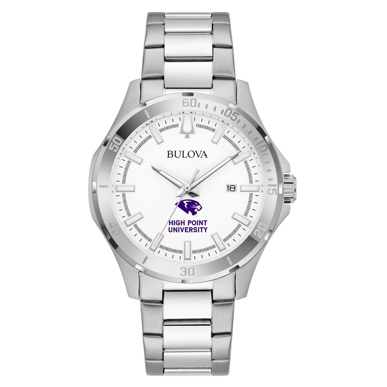 Bulova Silver High Point Panthers Stainless Steel Classic Sport Watch