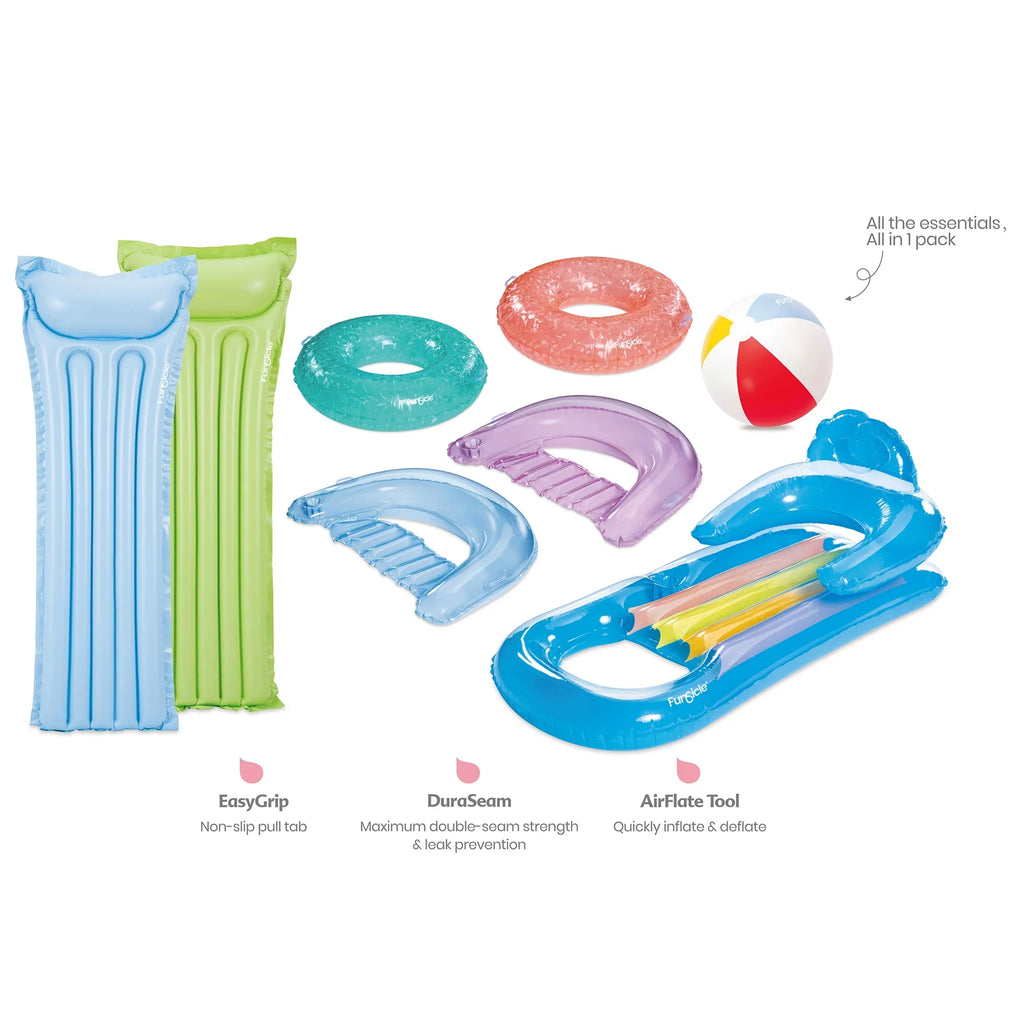 Funsicle Party Pack 8 Pack, Pool  Toy & Floats, Tubes & Lounges, Colors Vary, Adults