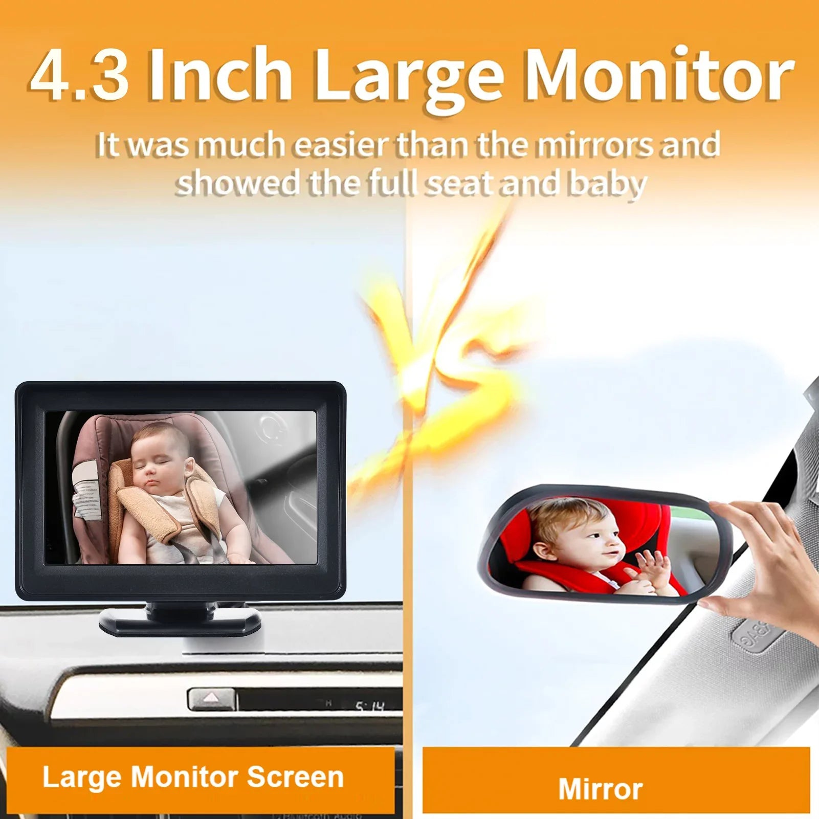 Anself Invigilator Baby Car Camera with 720P Resolution, Wide 150° View, and Night Vision - Easy Rear-Facing Seat Installation