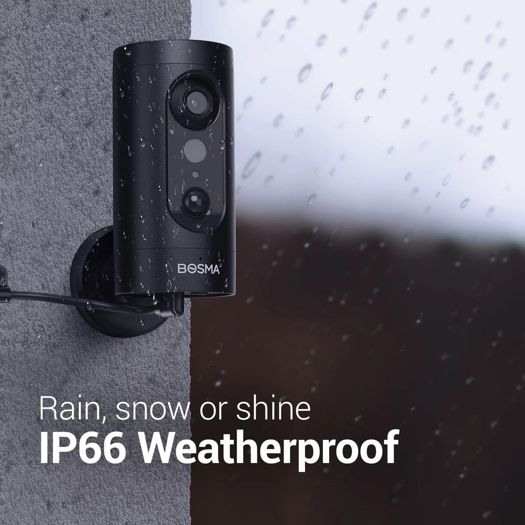 Bosma   1080p Full  Outdoor Wi-Fi Security Camera with Spotlight