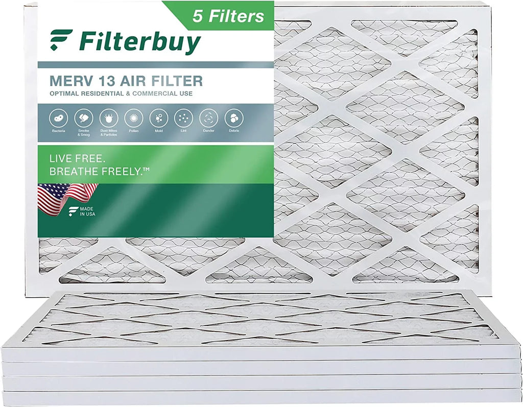 Filterbuy 20x30x1  13 Pleated   Furnace Air Filters (5-Pack)