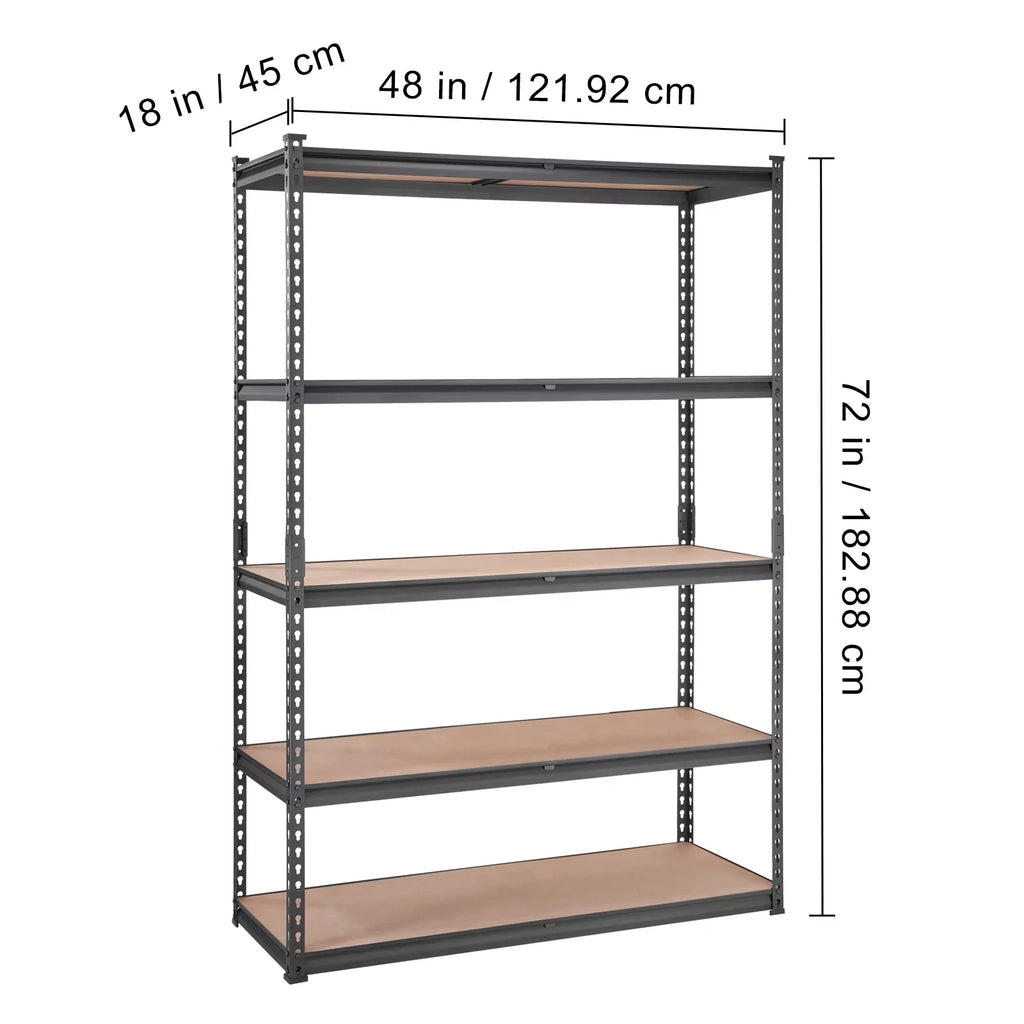 Storage Shelving Unit 72 in.  x 48 in.  x 18 in.  ,Garage Storage Rack 5-Tier Adjustable 2000 lbs Load