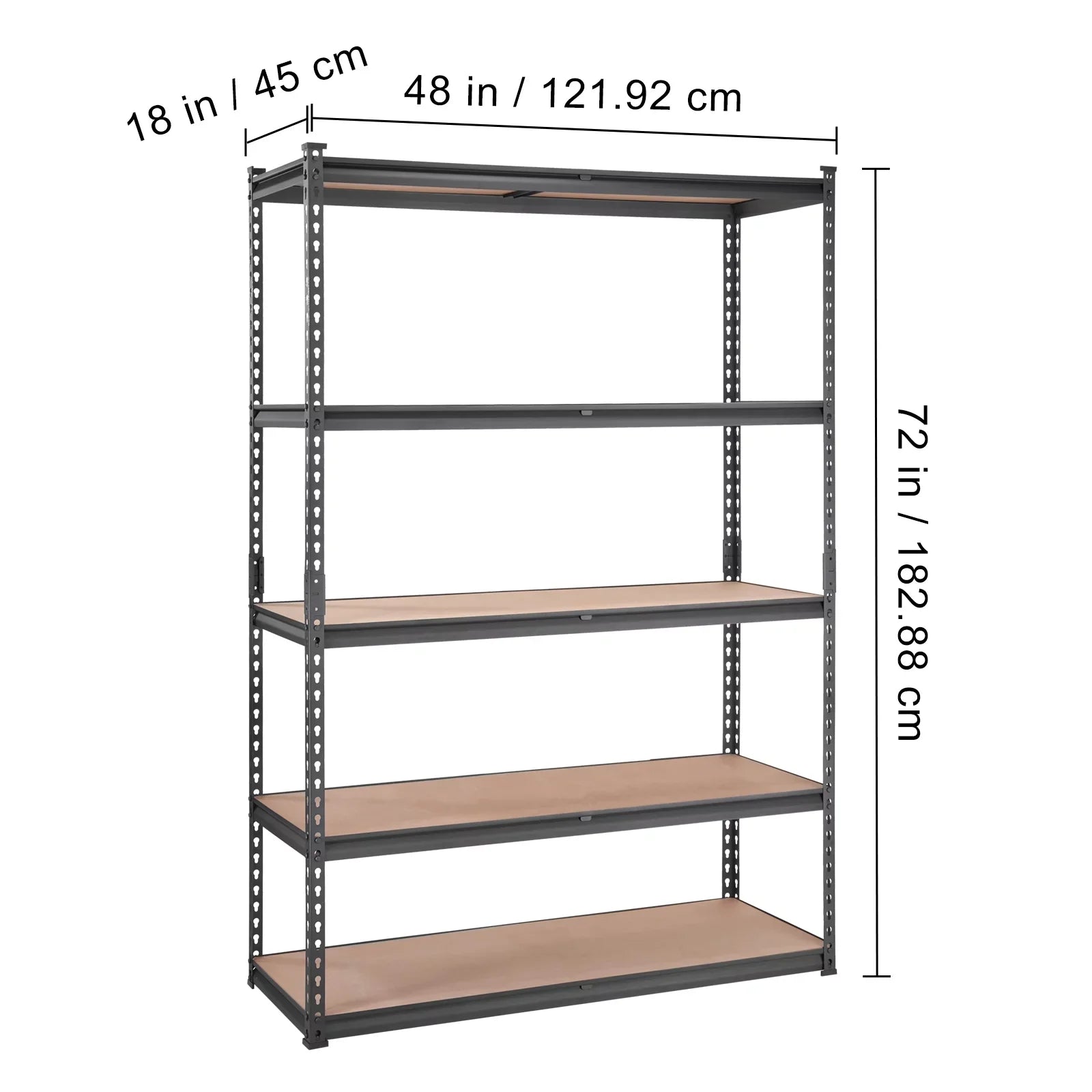 Storage Shelving Unit 72 in.  x 48 in.  x 18 in.  ,Garage Storage Rack 5-Tier Adjustable 2000 lbs Load