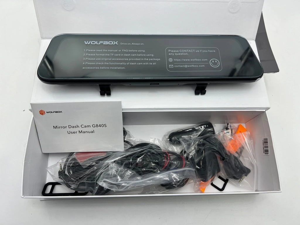 Open Box   12" 4K Mirror Dash Cam Backup Camera 2160P Full  -