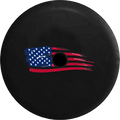 2018 2019 Wrangler  Backup Camera Vintage Distressed American Flag Painted Look Spare Tire Cover for Jeep  33 Inch
