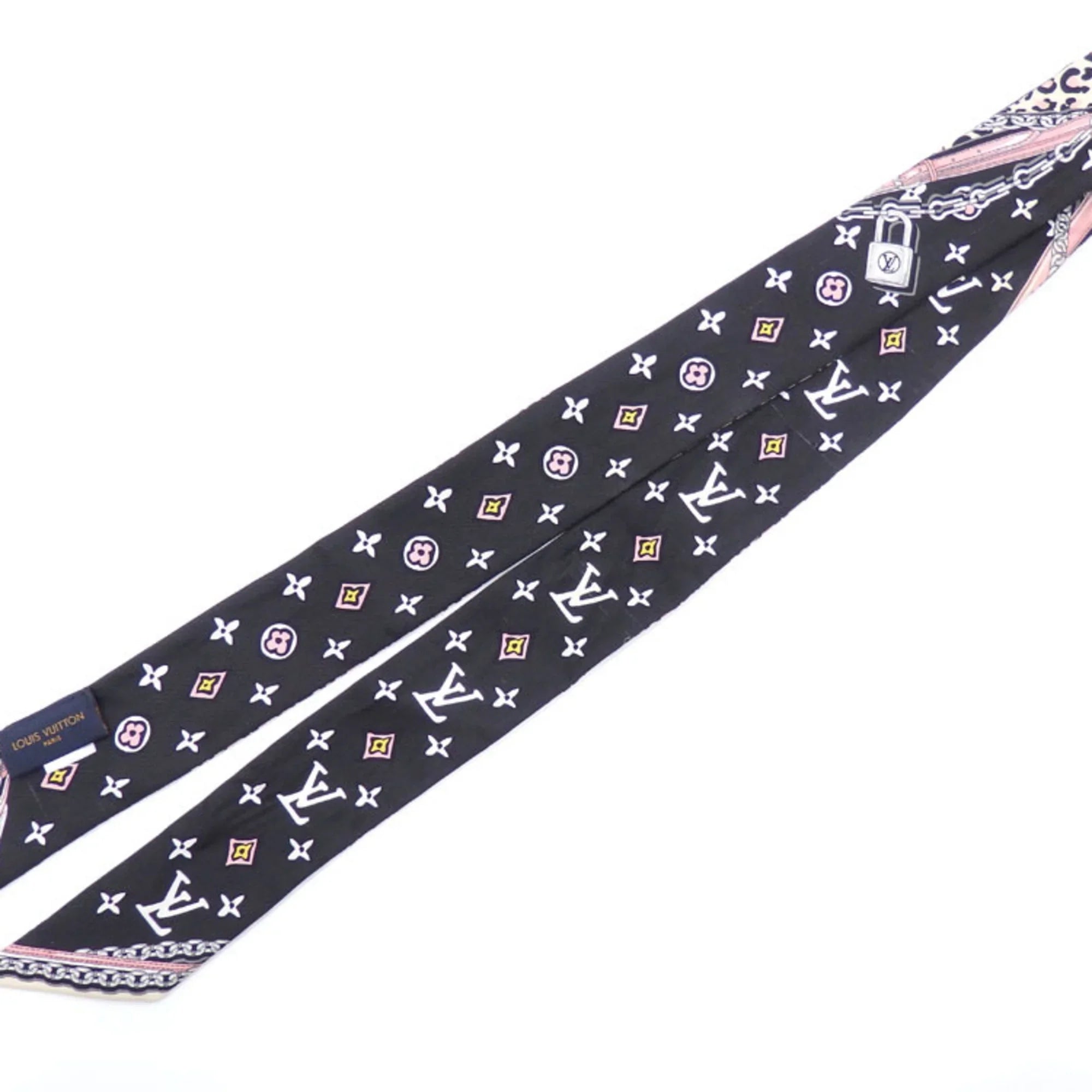 Pre-Owned Louis Vuitton Scarf Muffler Bandeau  Wild at Heart Women's Multicolor Silk Leopard Print  (Good)