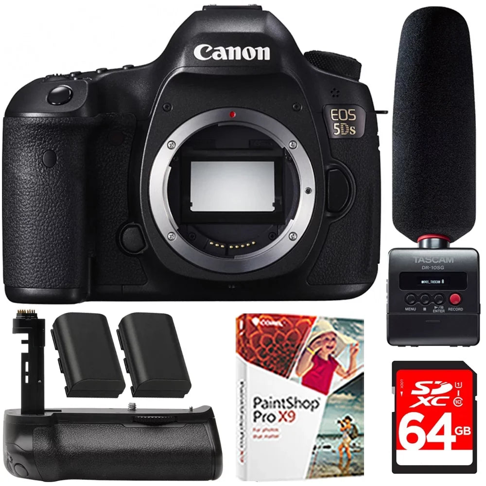 Canon  5DS 50.6MP Digital  Camera (Body Only) + Tascam -10SG Audio Recorder & Microphone Kit