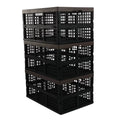 Morcte 42  Plastic Collapsible Storage Crates, Stacking Folding Storage Basket, 3-Pack
