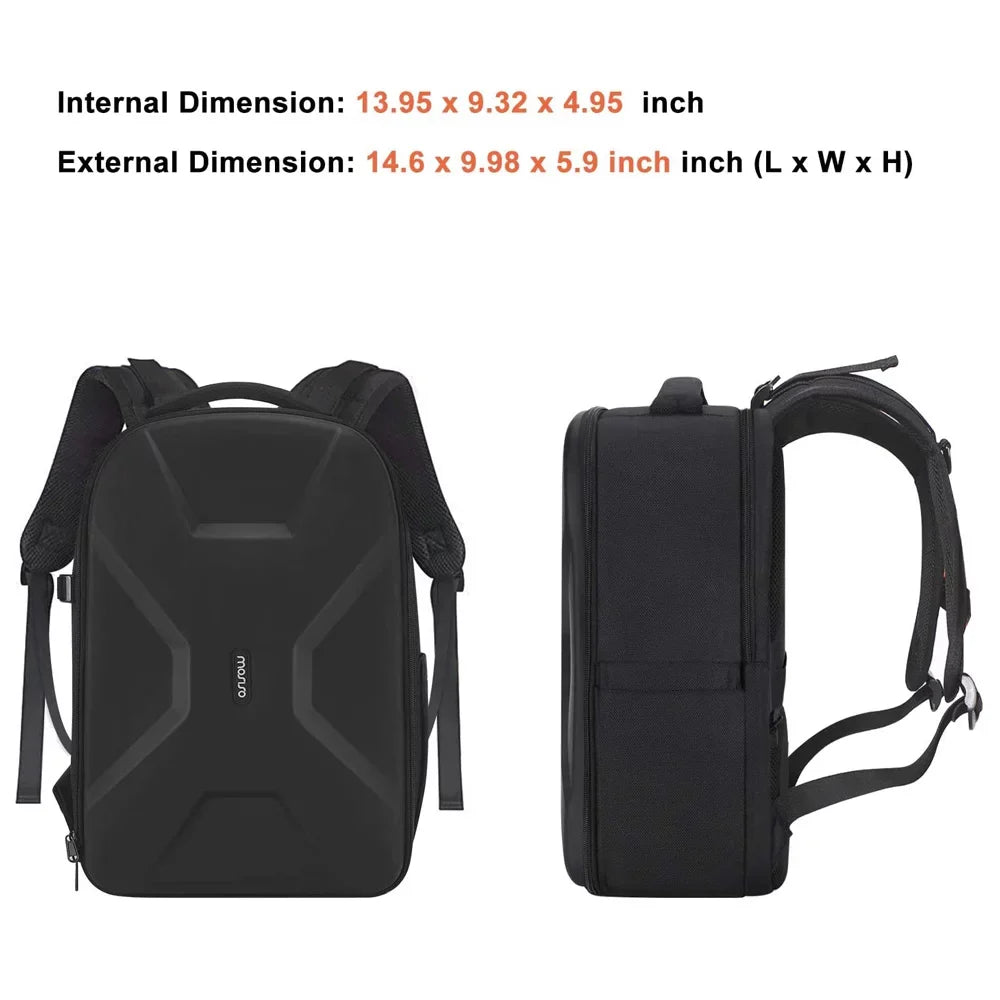 Mosiso Camera Backpack for Canon/Nikon/Sony/ Mavic Drone, //Mirrorless Photography Camera Bag Waterproof Hardshell Protective Case with Tripod Holder&Laptop Compartment, Black