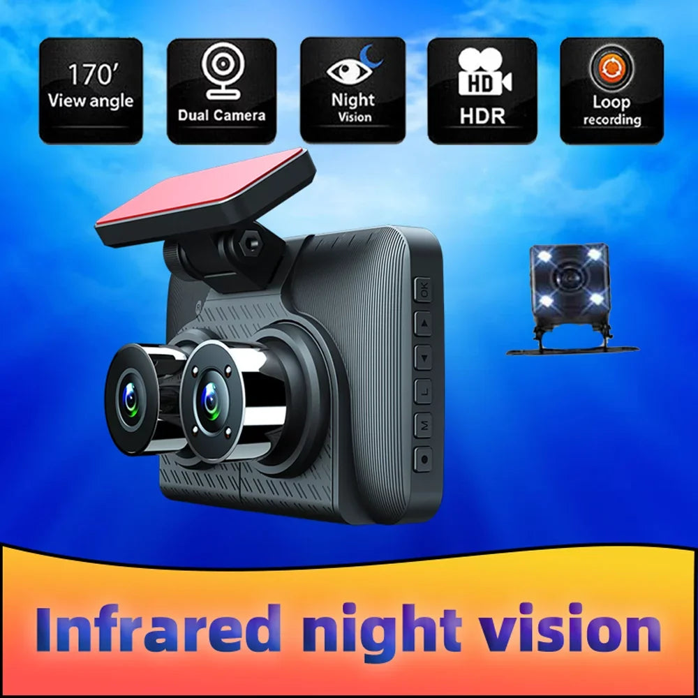 Apexeon 4in Clear Car Rearview Mirror Dash Cam, Car Video Recording Camcorder, Auto Safety Driving Recorder