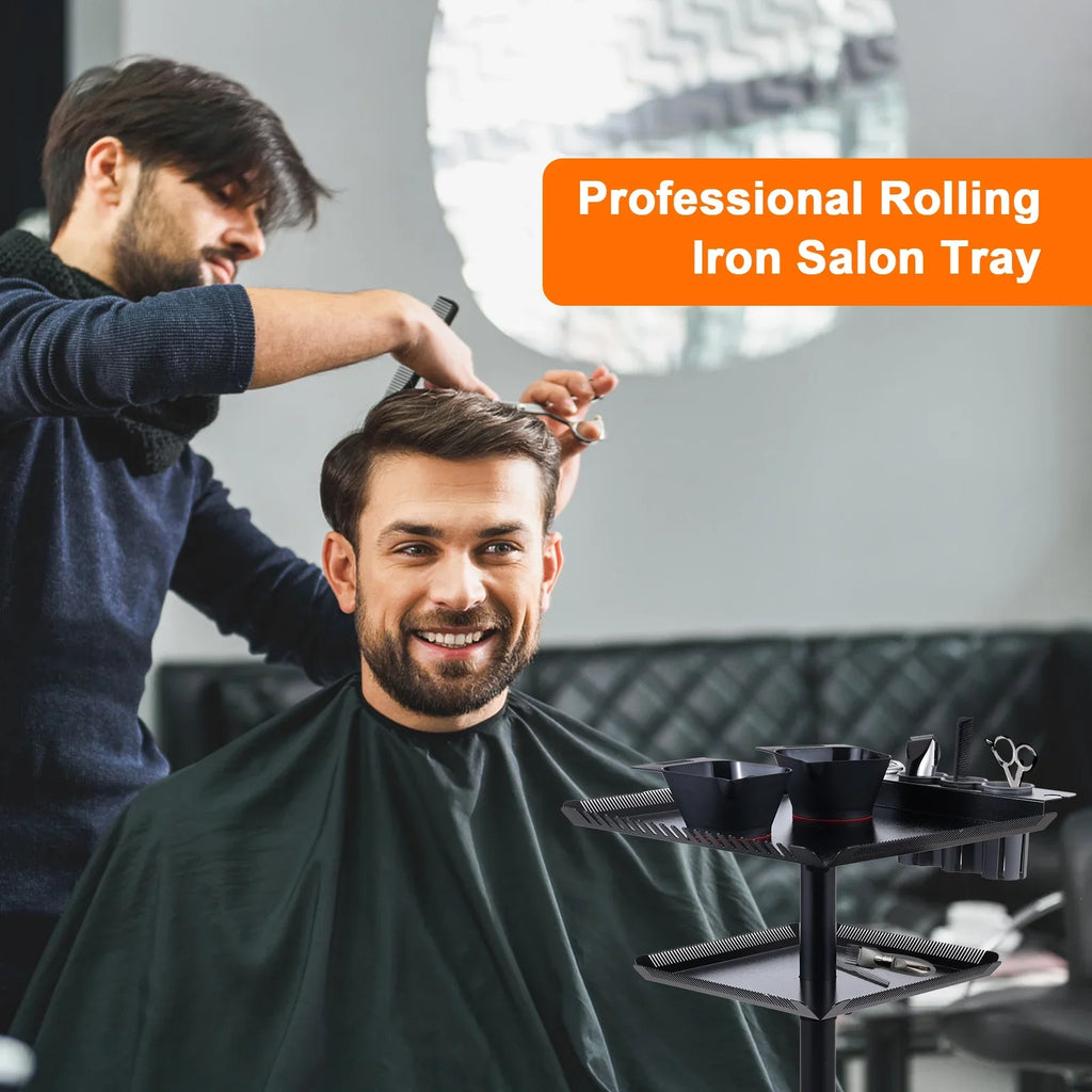 Bestauty Trolley,Salon Stand Salons Stand Movable Station Hair Cart Station Movable Cart Salon Hair Stylist 2 Adjustable Salon Beauty Salon Clinic Salon Cart Beauty Salon Station On Salon Clinic Spa