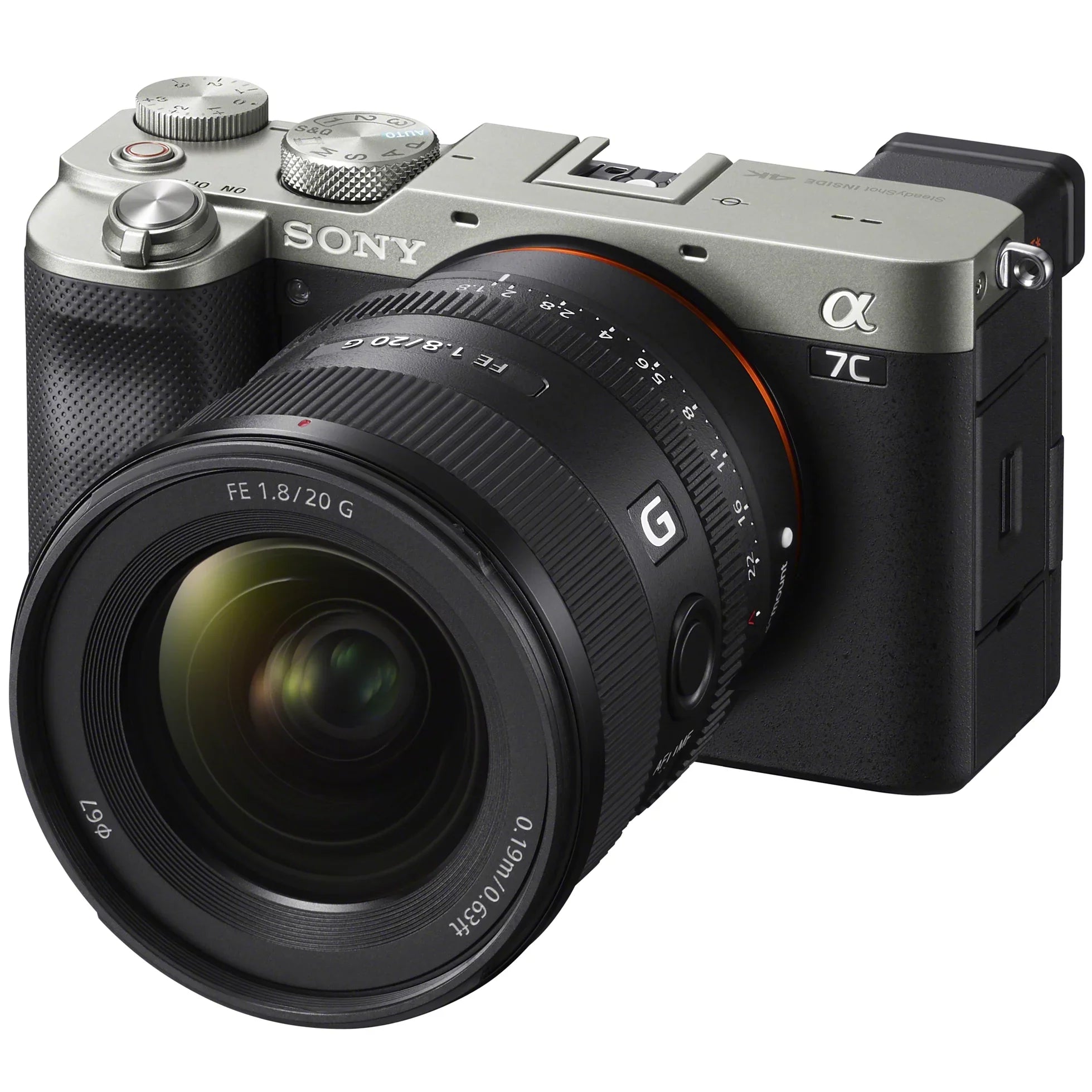 Sony a7C Mirrorless Full Frame Camera Body with Sony  20mm .8  Lens  Silver / Bundle with Deco Gear Photography Backpack Case , Software and Accessories