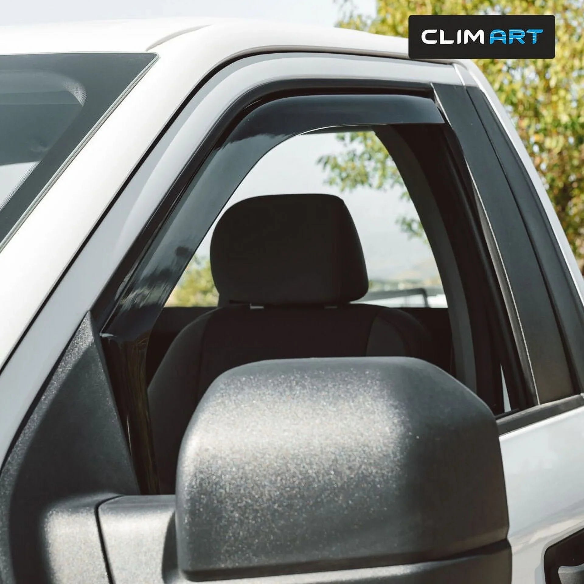 in-Channel Incredibly Durable Rain Guards for Ford  2015-2020 Regular Cab, Original Window Deflectors, Vent Window Visors, Vent Deflector, Dark Smoke Truck Accessories, 2 pcs- 315008LP