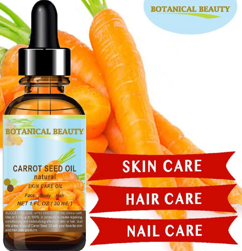 Carrot Seed Oil 100 % Natural Cold Pressed Carrier Oil. 2 Fl.Oz.- 60 Ml. Skin, Body, Hair And Lip Care. "One Of The Best Oils To Rejuvenate And Regenerate Skin Tissues.” By Botanical Beauty
