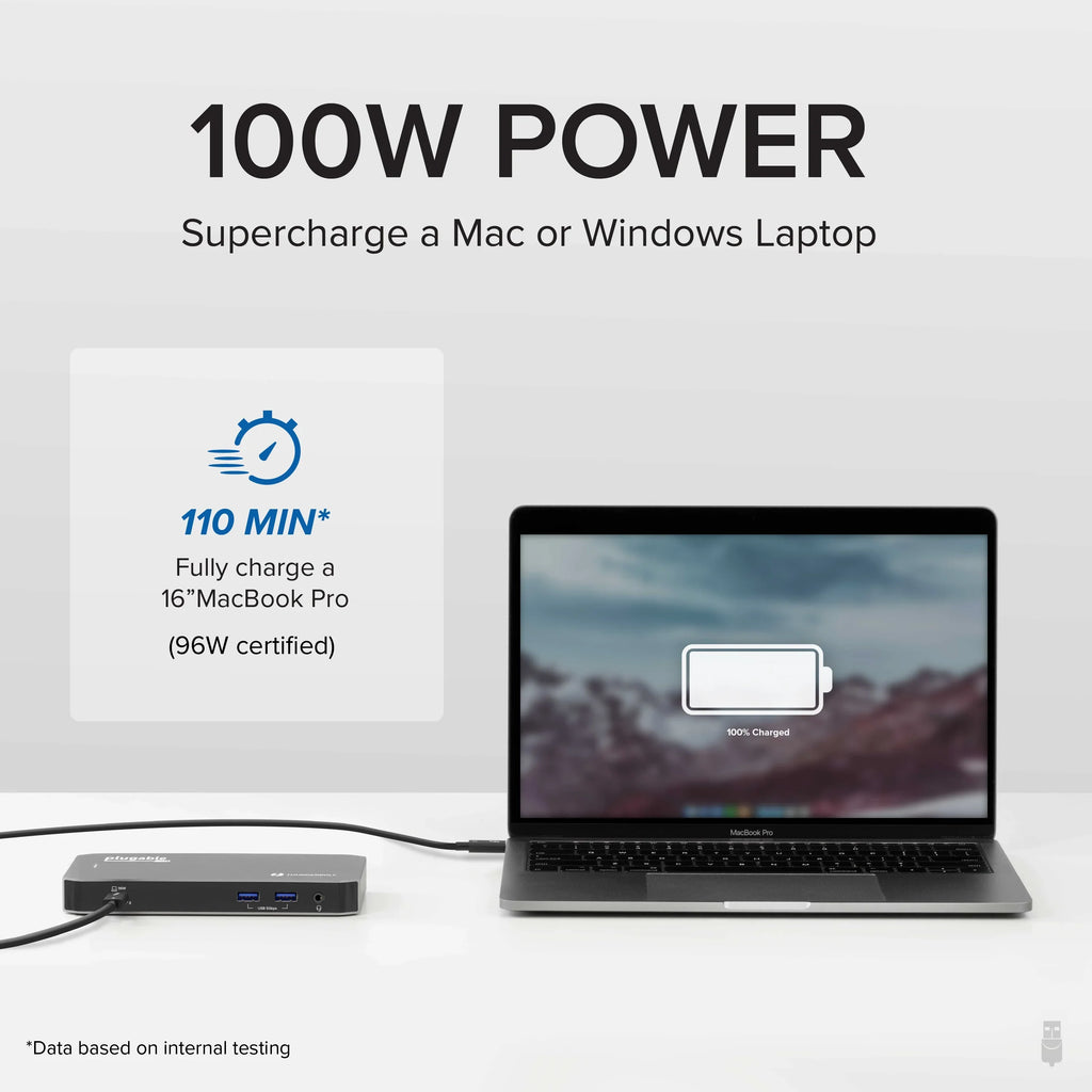 Plugable - and Thunderbolt Dock - 40Gbps with 96W Charging, Compatible with Mac and Windows Laptops, DisplayPort and , 2x -, 3x  3.0, Gigabit Ethernet, Audio Jack