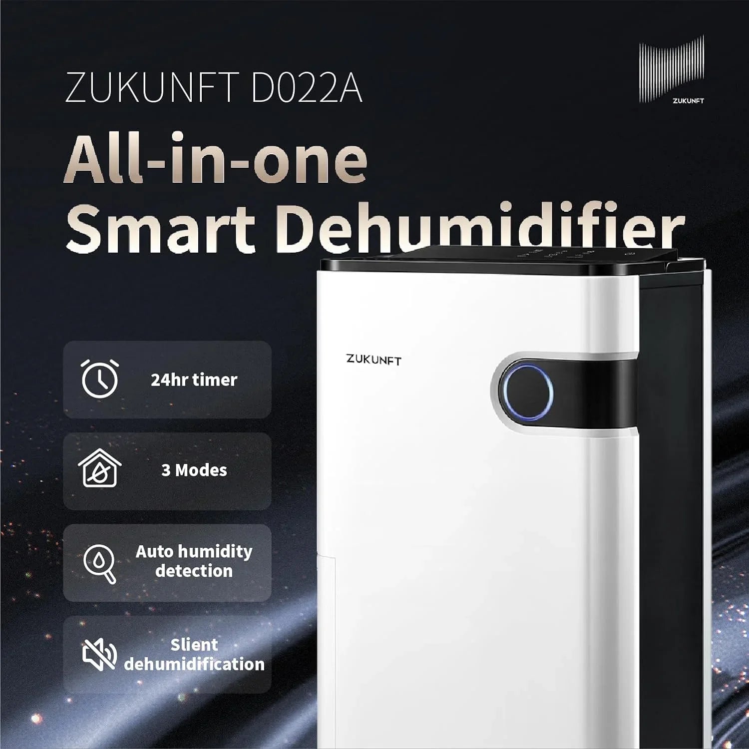 Dehumidifier Home Moisture  Quiet Humidity Control,4500 SqFt 50 Pint,Large Water Tank,Auto Off,Child Lock,Energy Saving,3 Modes,Household Commercial Dehumidifiers for Basements,Bathroom