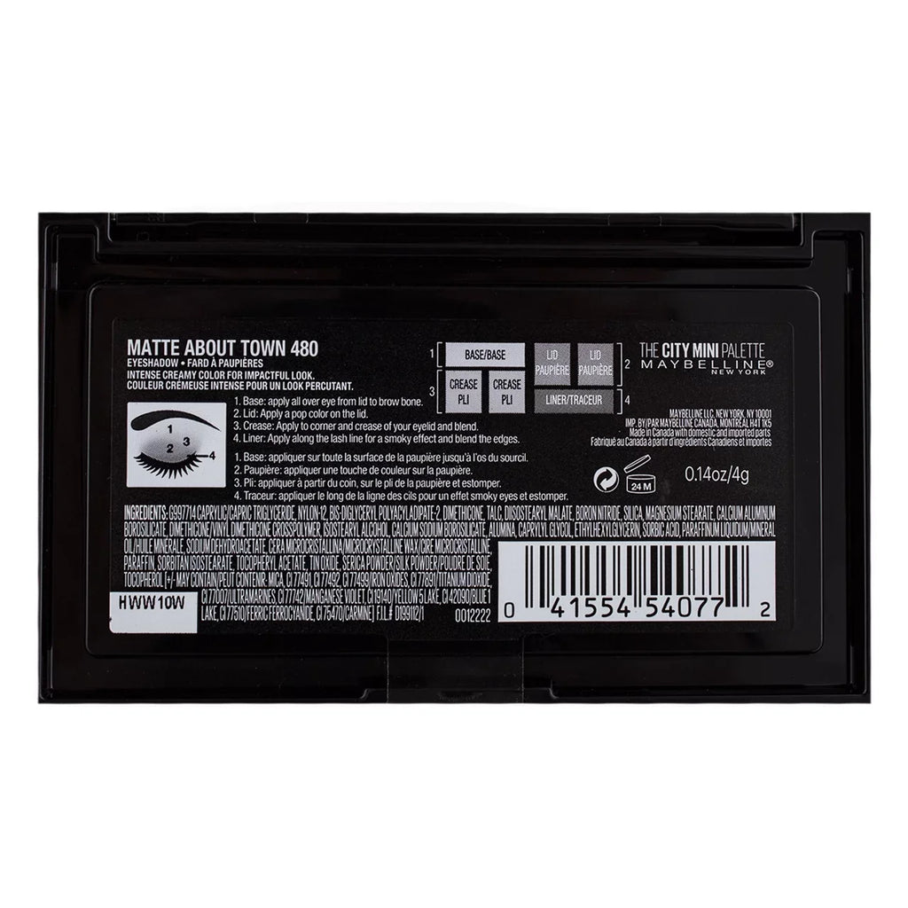 Maybelline The City Mini Eyeshadow Palette Makeup, Matte About Town 0.14 oz (Pack of 6)