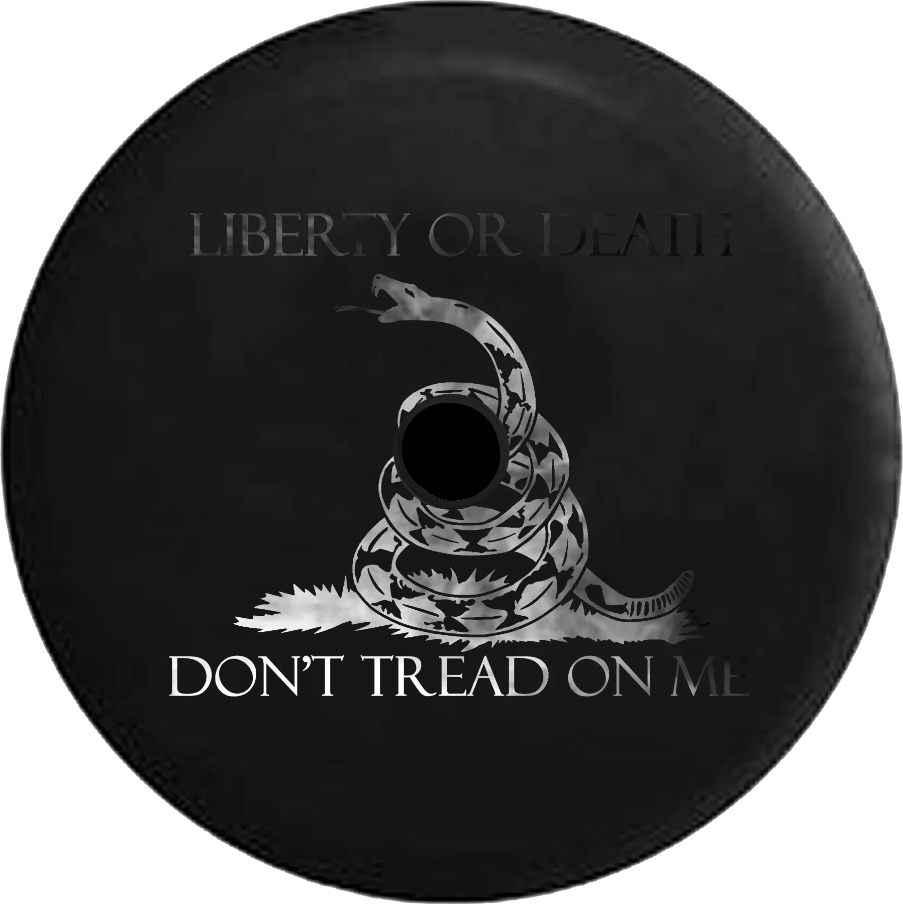 2018 2019 Wrangler  Backup Camera Liberty or Death Don't Tread on Me Snake Dark Smoke Spare Tire Cover for Jeep  32 Inch