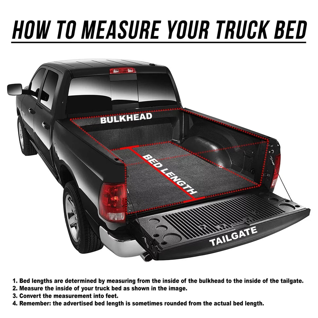 Motoring --045 For 2005 to 2021 Nissan Frontier 5' Bed Fleetside Adjustable Tri -Fold Soft Top Trunk Tonneau Cover