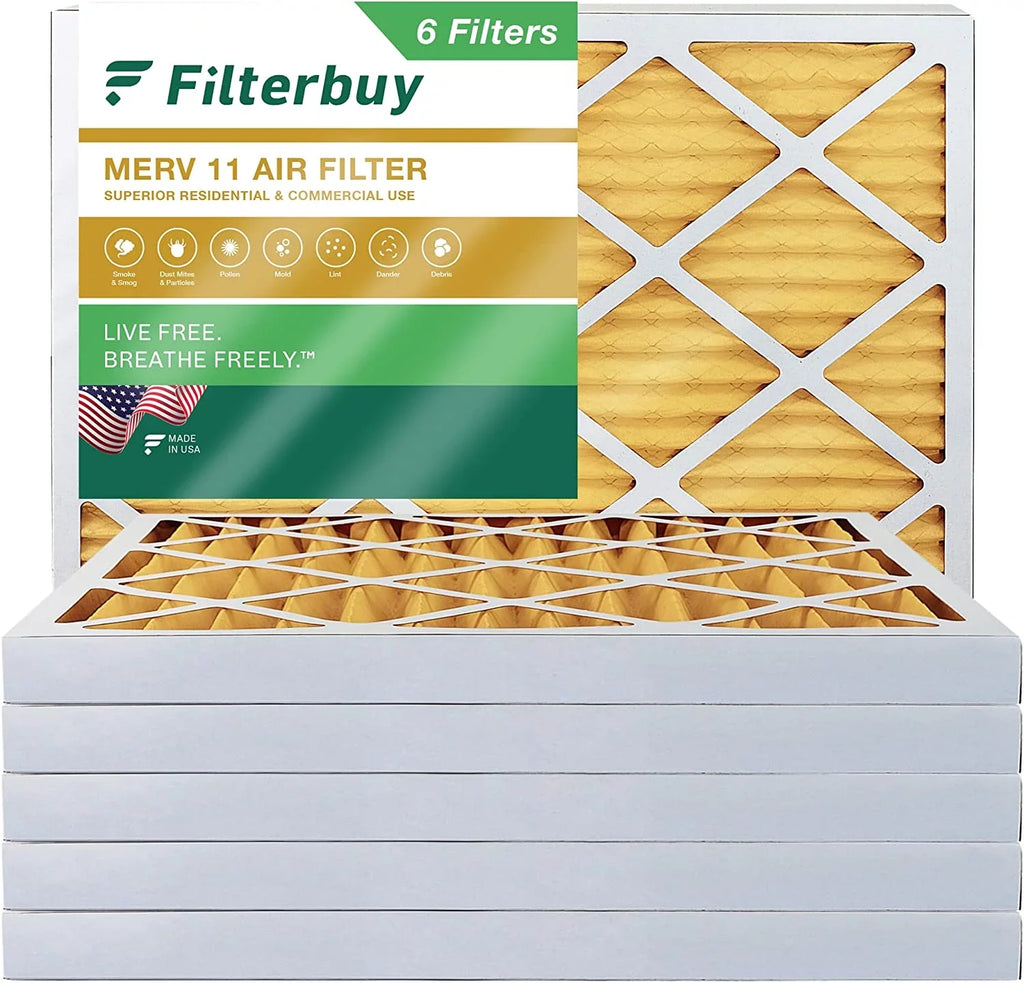 Filterbuy 18x25x2  11 Pleated   Furnace Air Filters (6-Pack)