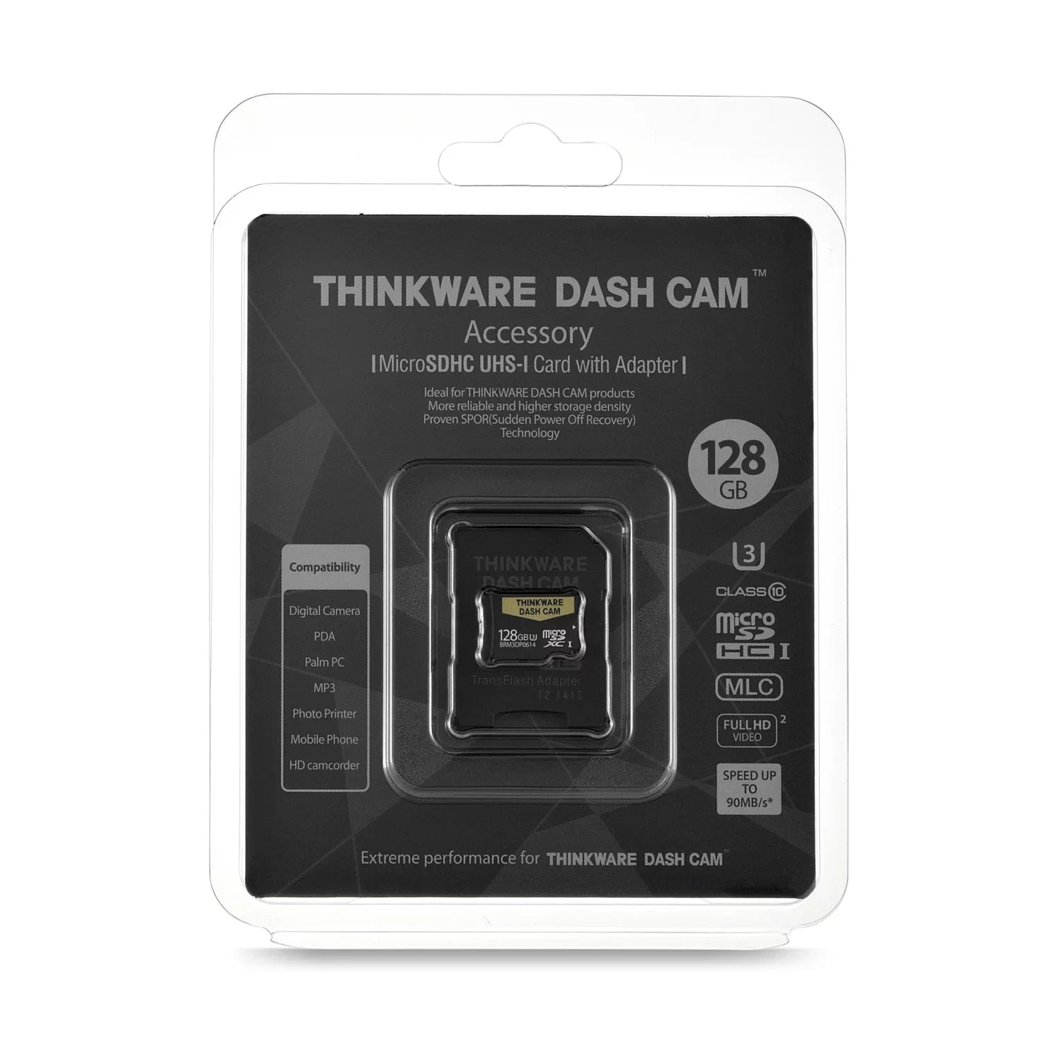128GB MicroSD Card for all Thinkware Dash Cams, Industrial Grade