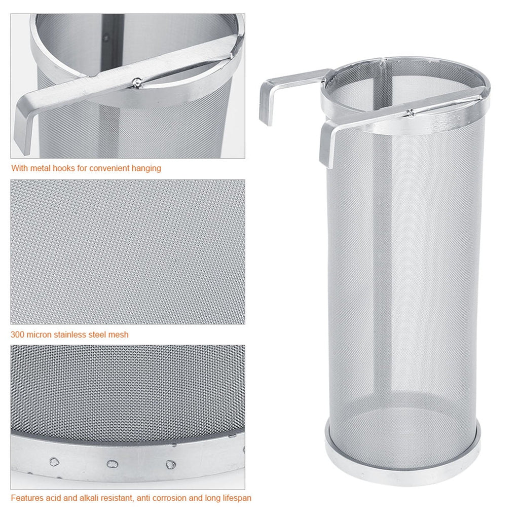 Regun Brew Filter,300 Micron Stainless Steel Homemade Brew Beer Hop Mesh Filter Strainer (Size : 10 25.5cm)