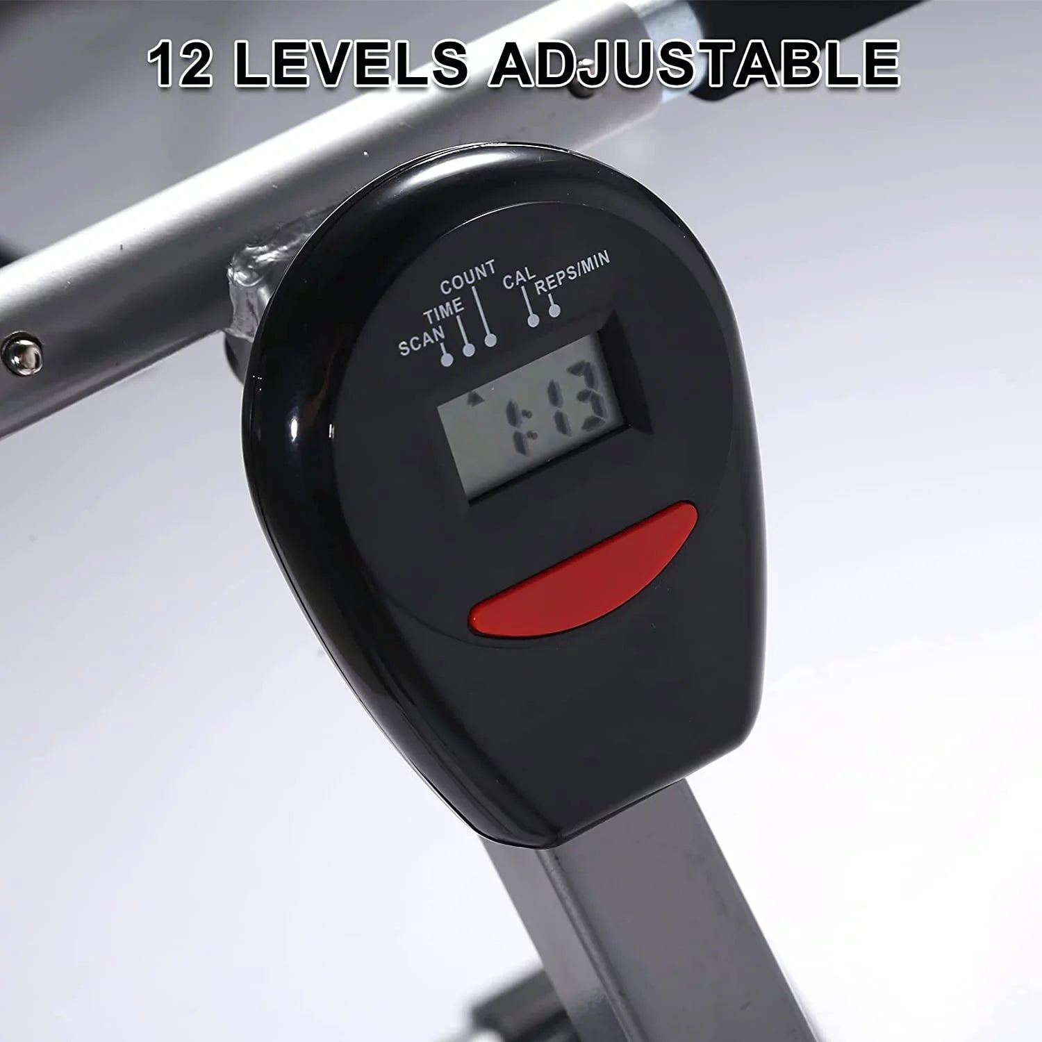 Fitness Rowing Machine Rower Ergometer, Digital Monitor and 260 lbs of Maximum Load, Black