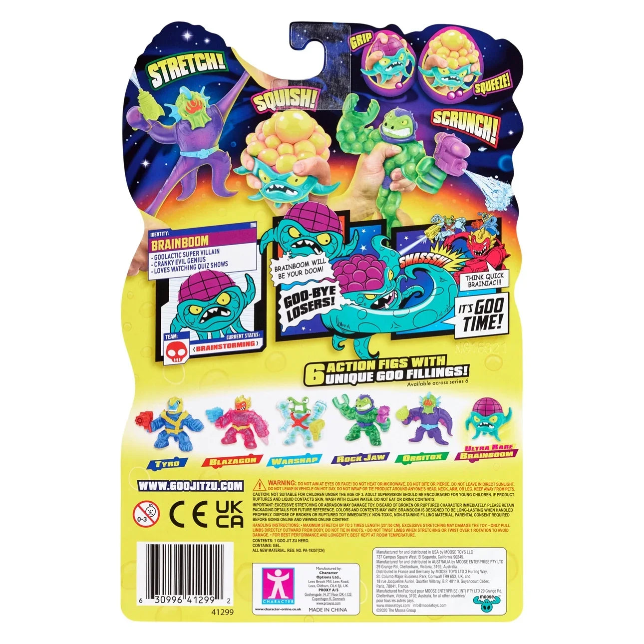 Heroes of Goo Jit Zu Galaxy Blast Hero Pack - Super Squishy and Ultra Rare Brainboom with an exploding brain