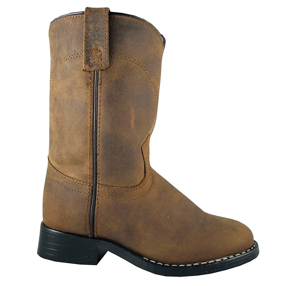 Kids Roper Western Boots, Color: Brown Oil Distress, Size: 10.5, Width:  (3036C-10.5R)