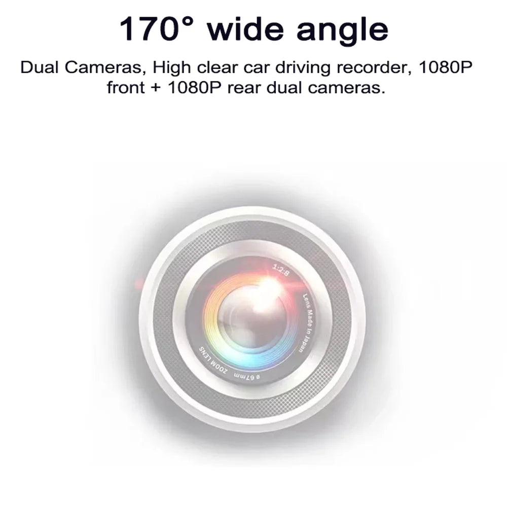 Andoer 1080P  Dash Front & Rear Dual Driving Recorder with 9.66 Inch Touchscreen 170° Wide Angle Support Clear Night-Vision Parking Monitor Motion Detection Collision Locking Loop Recording Re