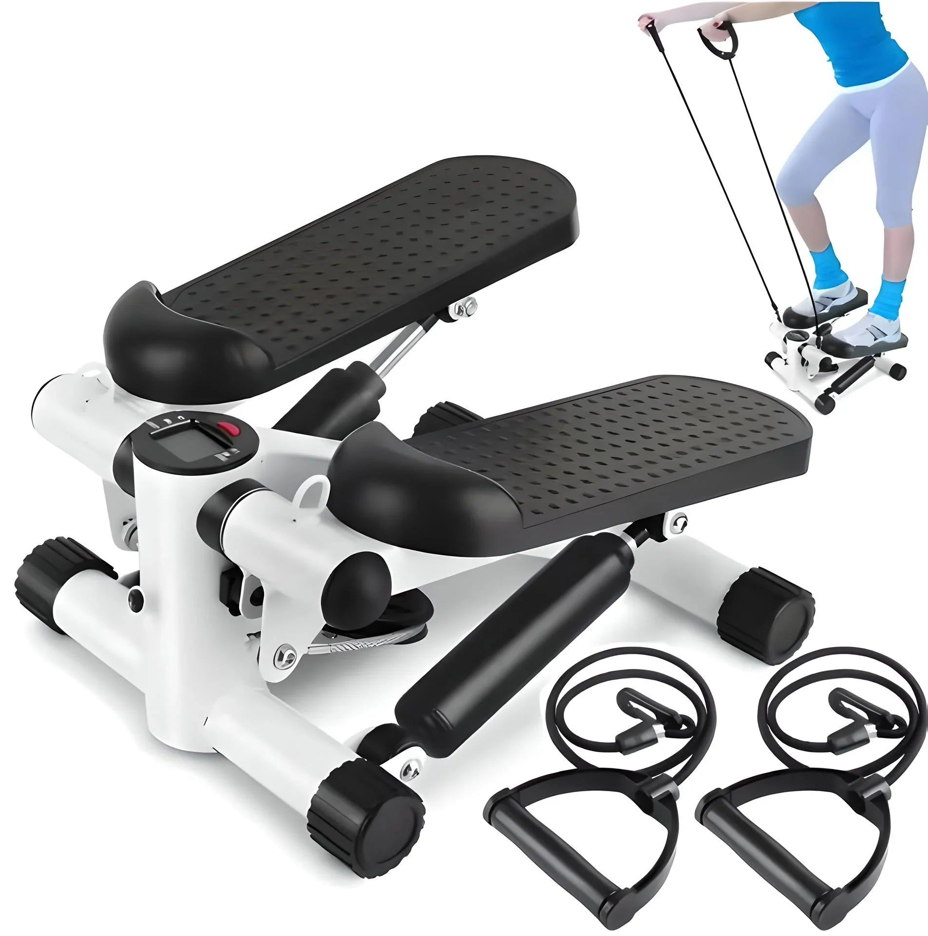 Steppers for Exercise at Home, Stair Stepper with Resistance Bands for Home Fitness, Mini Stepper with 331  Loading Capacity, Stepper Portable Home Workout Exercise Equipment