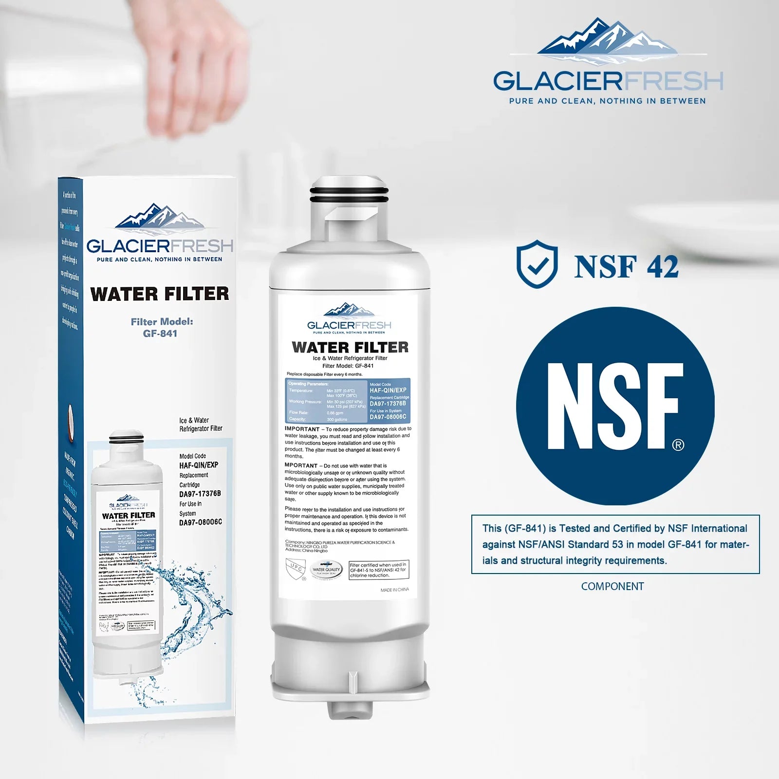 '-17376B Replacement for -/, -, -08006C, , , , , Refrigerator Water Filter, 5 Pack