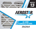 Aerostar 20x24x4   13, Pleated Air Filter, 20 x 24 x 4, Box of 6, Made in the