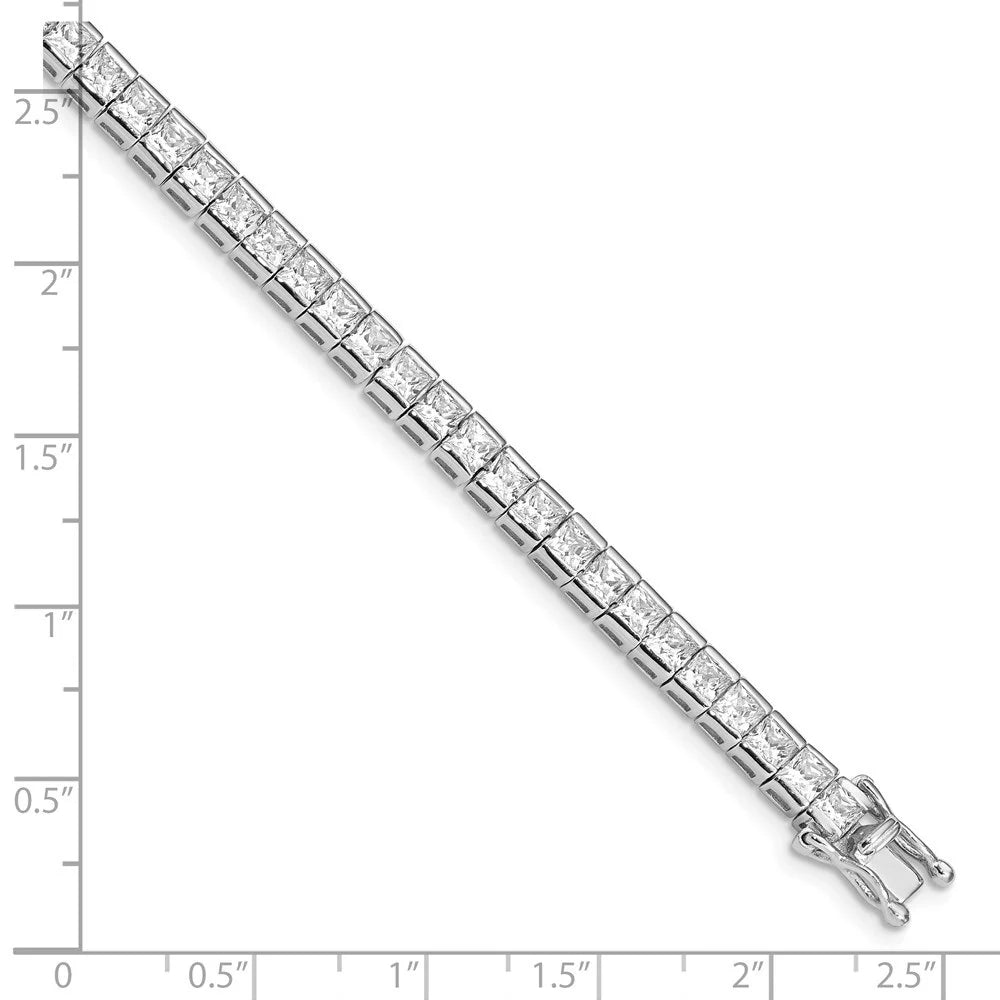 Auriga 925 Sterling Silver Rhodium Plated Zirconia Tennis Bracelet 7.5 inch for Women(- 7.5inch)