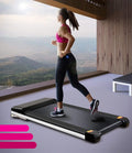 Portable Treadmill Under Desk Walking Pad Flat Slim Treadmill with  Display & Sport , Running Machine for Apartment and Small Space without Assembling Black