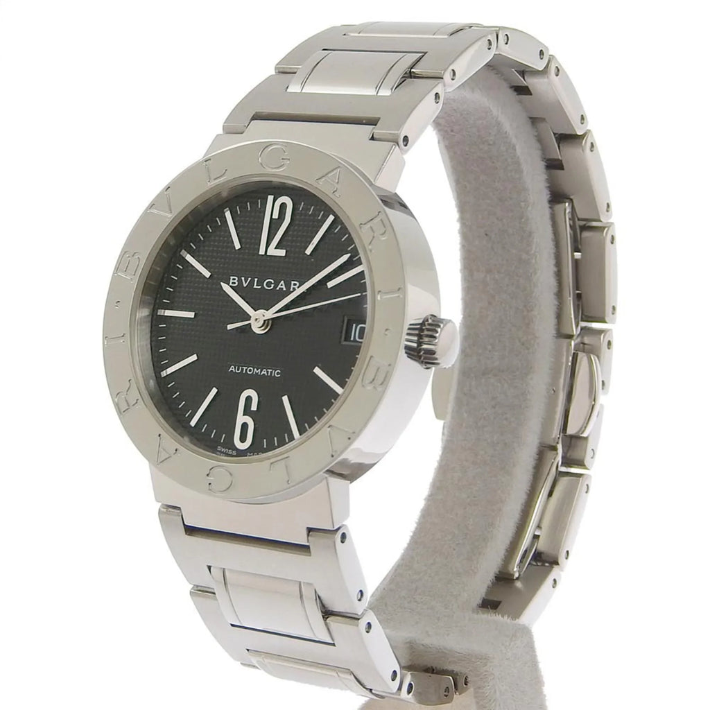 Pre-Owned  Bulgari   stainless steel self-winding boys black dial watch (Good)