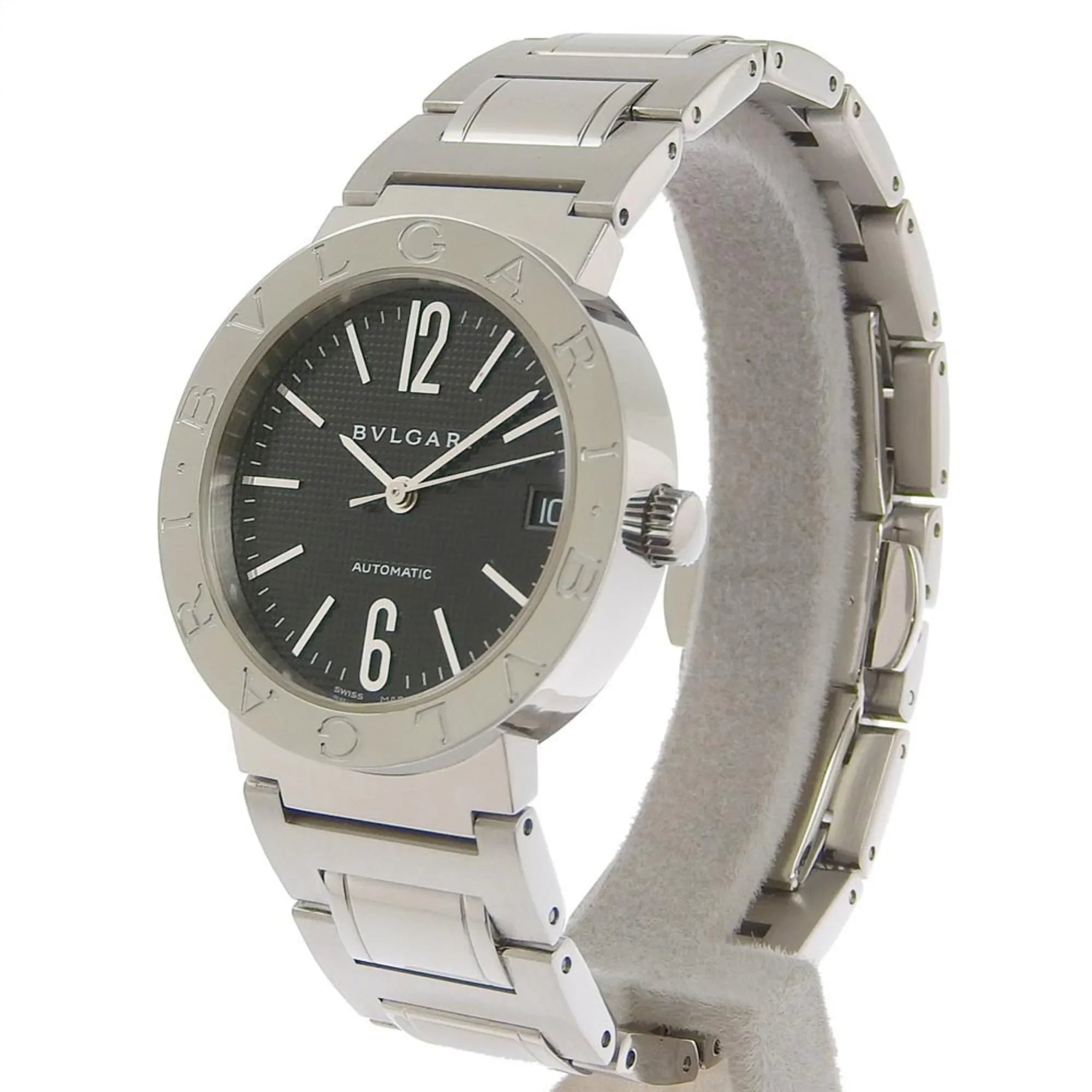 Pre-Owned  Bulgari   stainless steel self-winding boys black dial watch (Good)