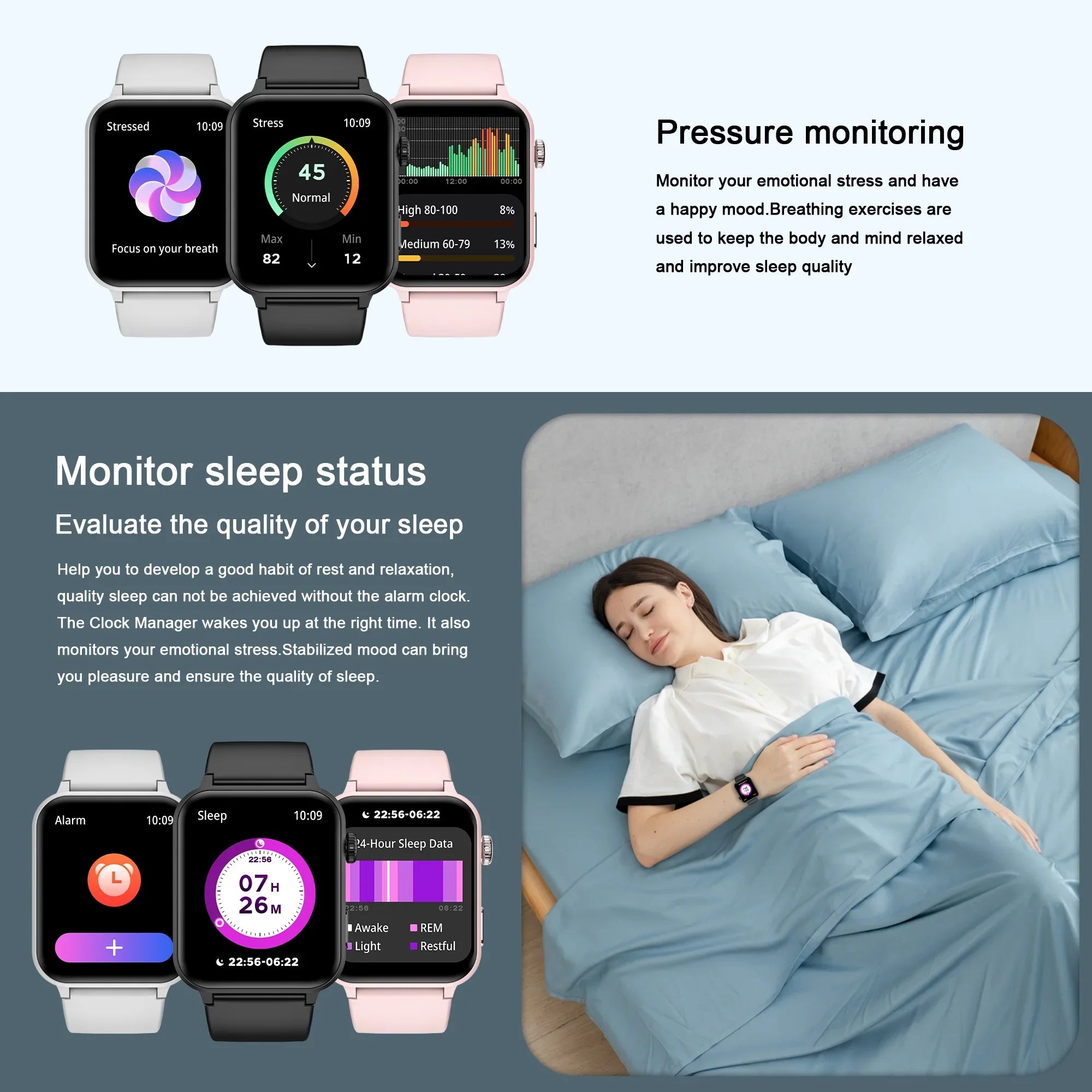 Smart Watch for Women 1.83" Fitness Watch with Bluetooth Call/Voice Assistant, Waterproof, 100+ Sports Modes for Android and iOS, Black