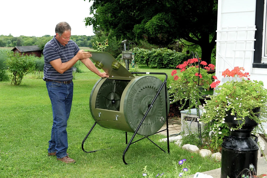 Mantis Compact ComposTumbler  Easy-to-Load Easy-to-Empty with No Bending - Sturdy and durable, Holds 88 Gallons, Low Cost Per Gallon