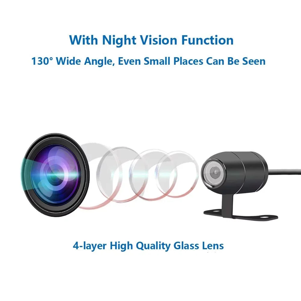 1080P No Screen Motorcycle Dash Cam, WiFi Night Vision 130° Wide Angle Front & Rear Camera 2 Channels Video Driving Recorder, Loop Recording, -sensor