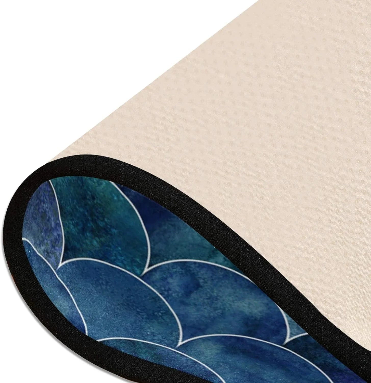 Kitchen Rugs and Mats Non-Skid Washable Runner Rugs Fish Scale Ocean Wave Japanese Long 72x24 inch for Floor Cushioned Hallway Entryway Indoor 2x6