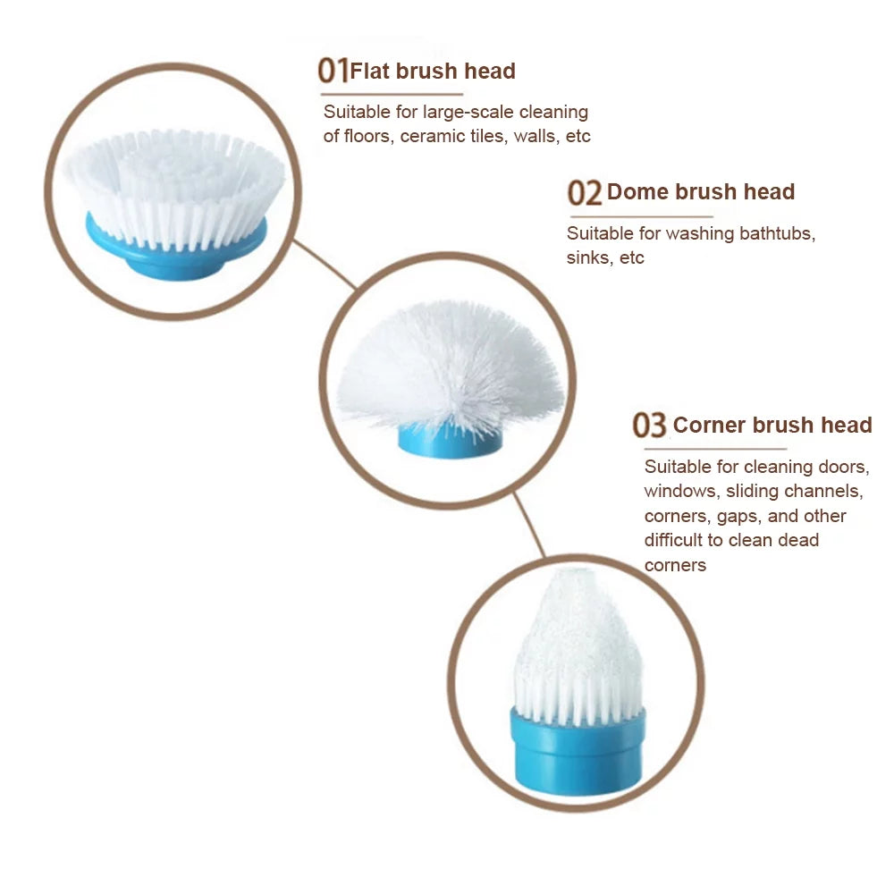Electric Spin Scrubber Cordless Power Cleaning Brush Shower Scrubber for Bathroom Floor
